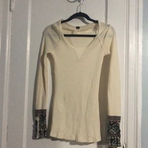Free people  ivory off white thermal top size m